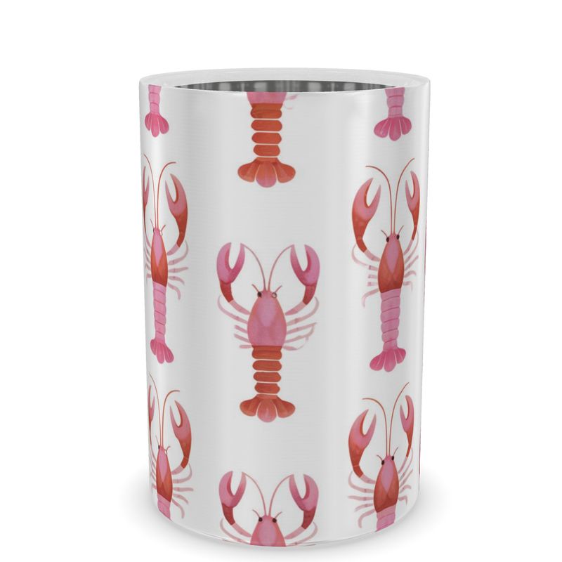 Cute Pink Lobster Wine Chiller - Coastal Decor for Seafood Lovers