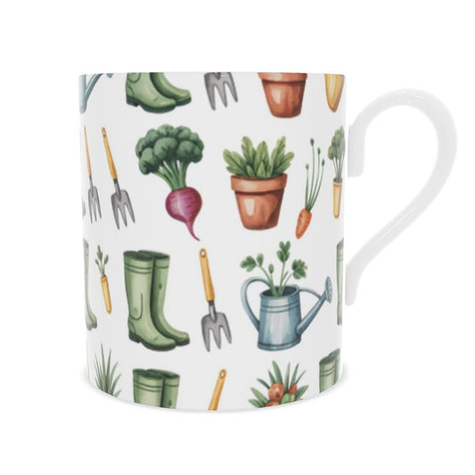 Elegant Gardener's Bone China Mug - Gift for Garden Lovers