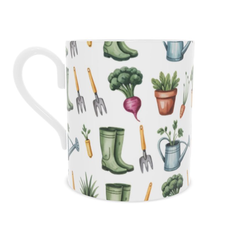 Elegant Gardener's Bone China Mug - Gift for Garden Lovers