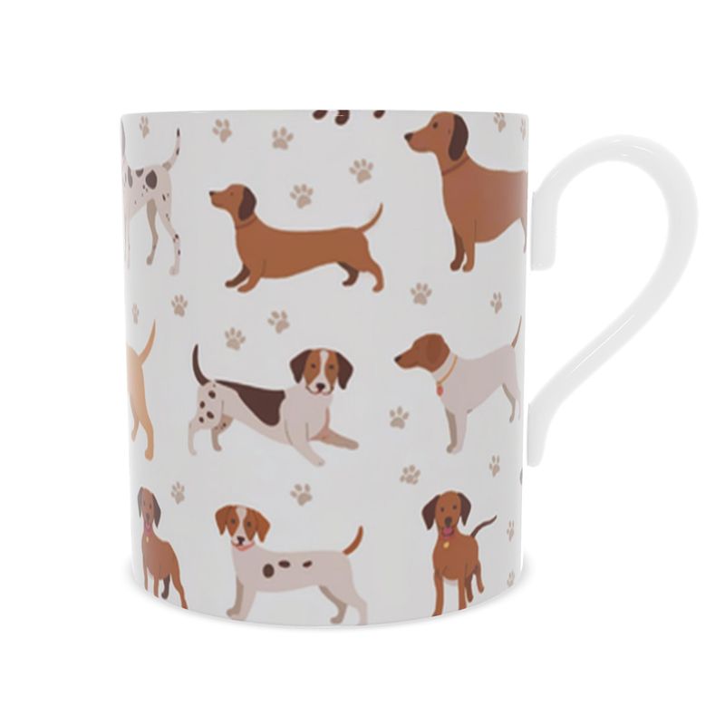 Adorable Playtime Dogs Fine Bone China Mug - Dog Lover Gift