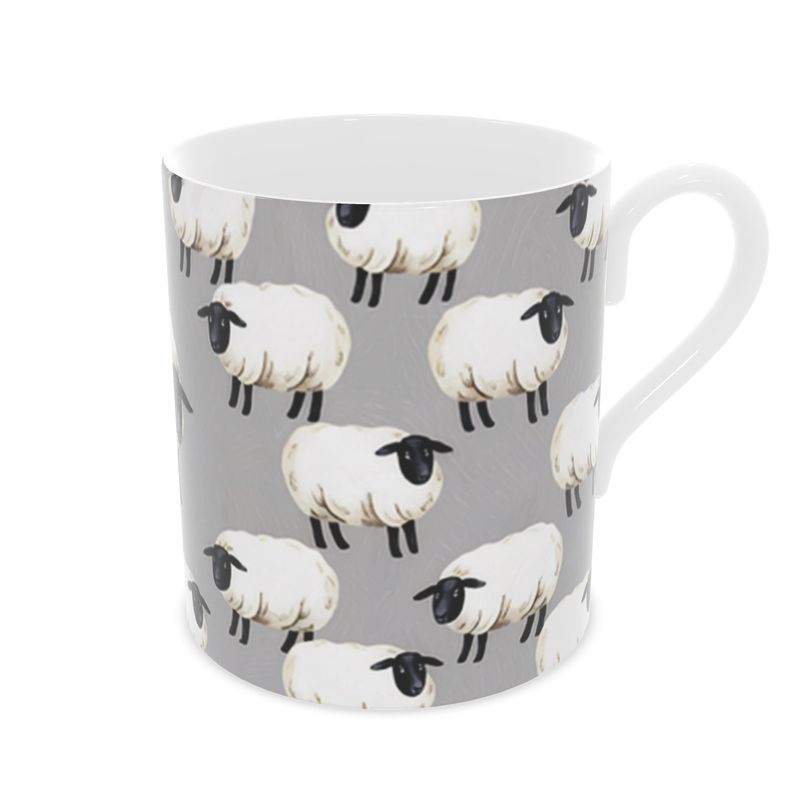 Adorable Sheep Design Mug - Fine Bone China Drinkware