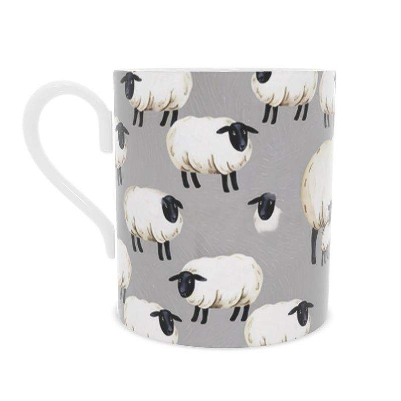 Adorable Sheep Design Mug - Fine Bone China Drinkware