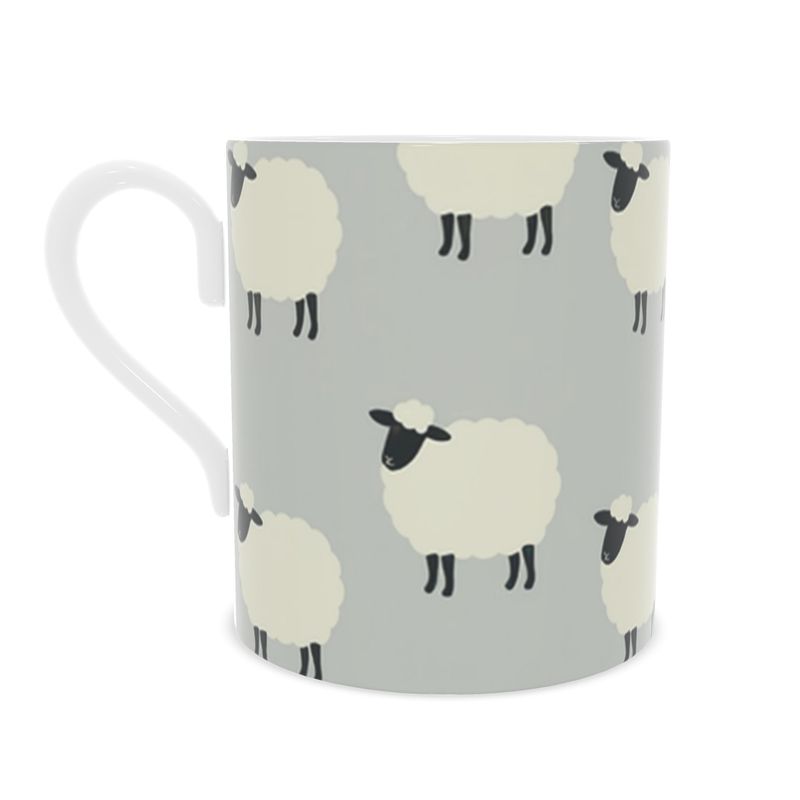 Cute Sheep Pattern Cup - Elegant Bone China Tea Mug