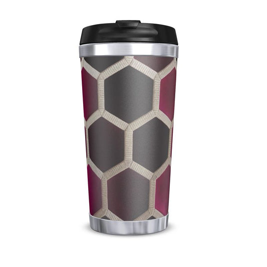 Luxurious Velvet Burgundy Rope Design Travel Mug - Opulent Elegance