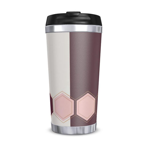 Luxury Burgundy and Pink Travel Mug - Elegant Coffee Tumbler for Stylish Travelers