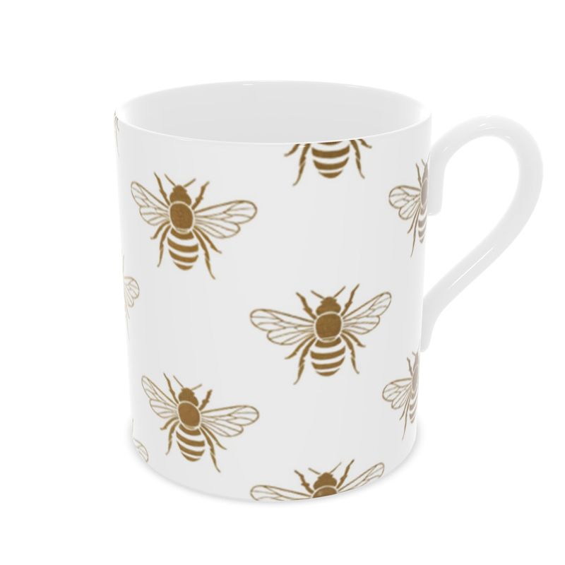 Gold Bee Fine Bone China Mug - Luxury Tea Cup with Elegant Design