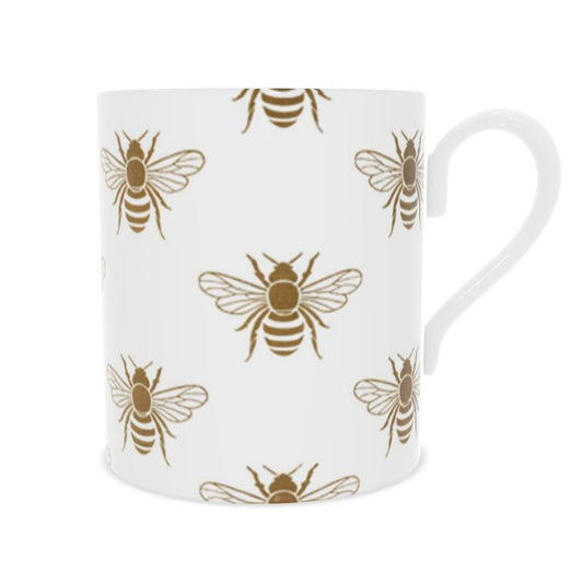 Gold Bee Fine Bone China Mug - Luxury Tea Cup with Elegant Design