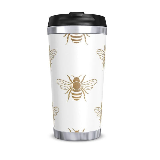 Unique Gold Bee Design Travel Mug - Luxury Mug for Hot Drinks