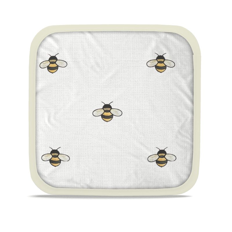 Gold Bee Design Pot Grab Pair - Luxe Oven Mitt Set
