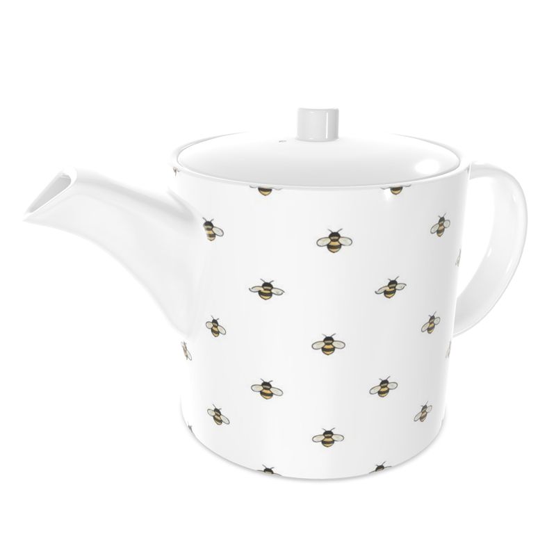Elegant Gold Bee Tea Pot - Luxury Fine Bone China Decor