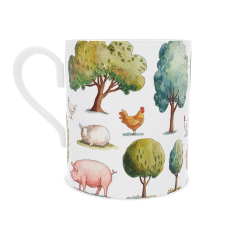 Country Garden Floral Bone China Mug - Handcrafted Tea Cup for Garden Lovers