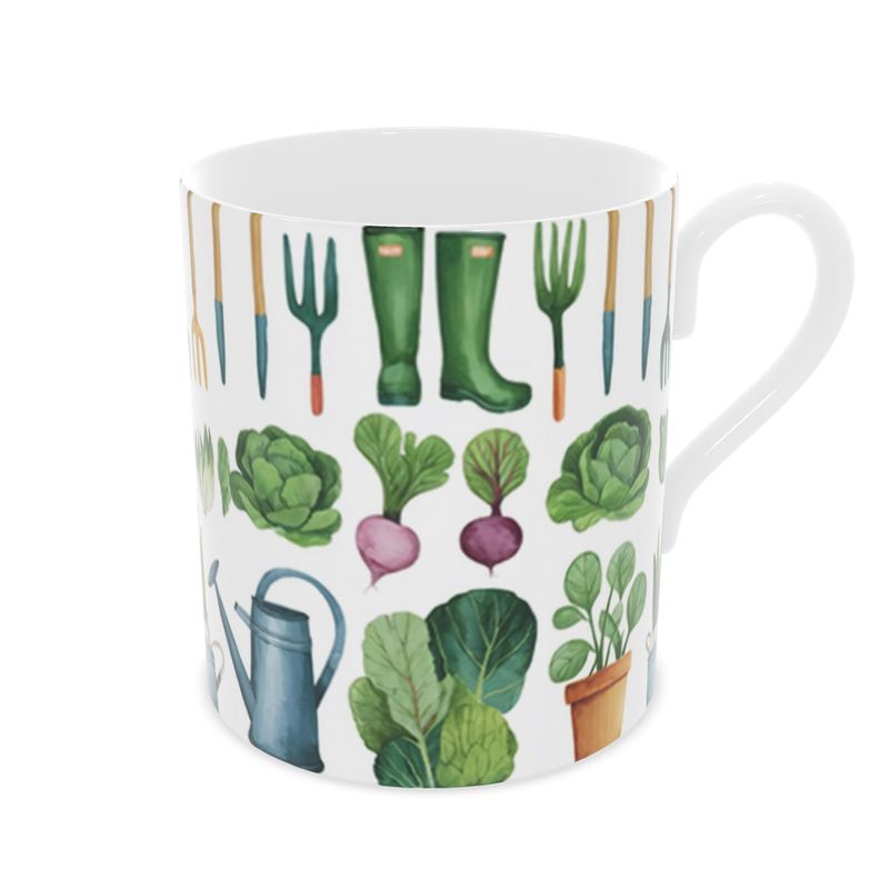 Vintage Style Garden Lover's Mug, Fine Bone China Gift