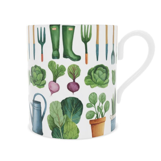 Vintage Style Garden Lover's Mug, Fine Bone China Gift