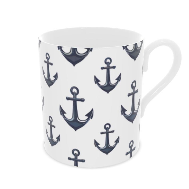 Vintage Ship Anchor Tea Cup - Fine Bone China Drinkware