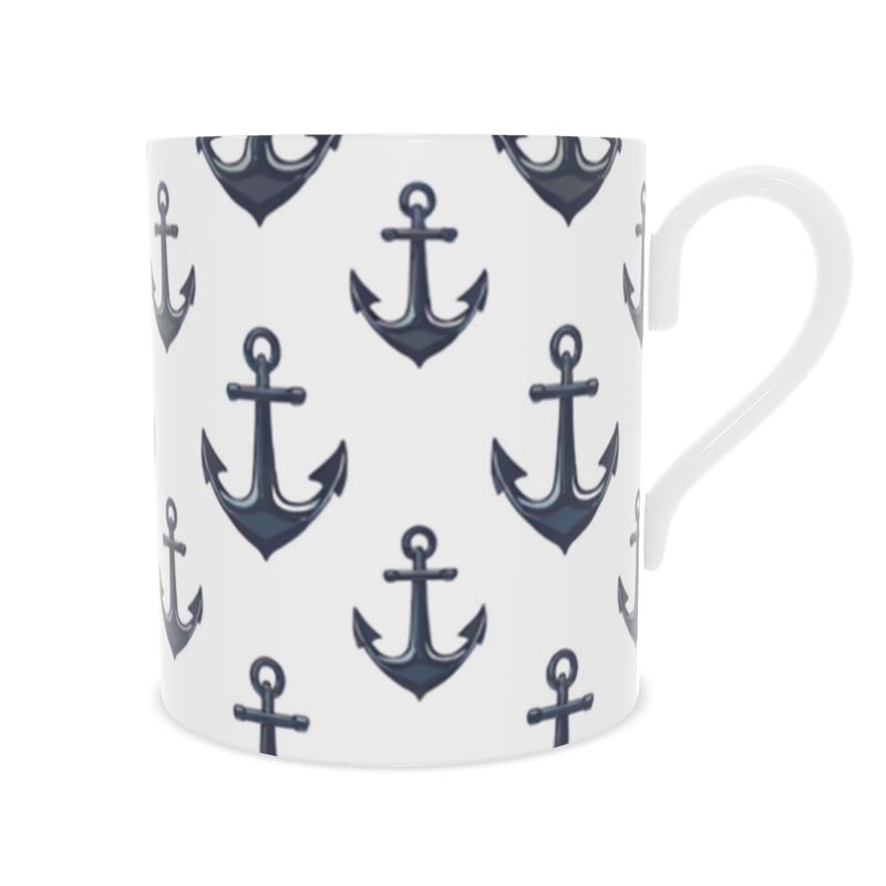 Vintage Ship Anchor Tea Cup - Fine Bone China Drinkware