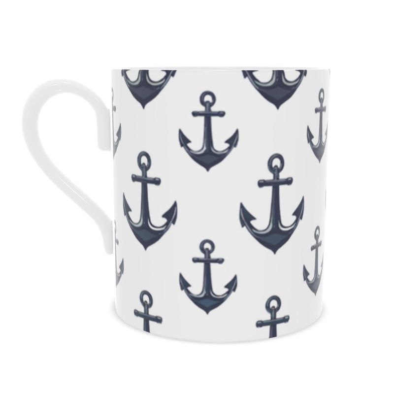 Vintage Ship Anchor Tea Cup - Fine Bone China Drinkware
