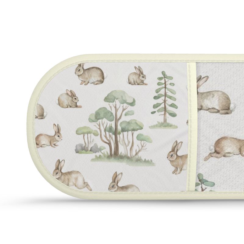 Cute Bunny Print Double Oven Gloves Farmhouse Kitchen