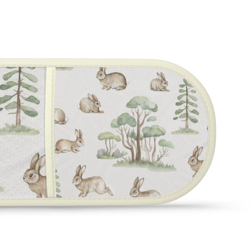 Cute Bunny Print Double Oven Gloves Farmhouse Kitchen