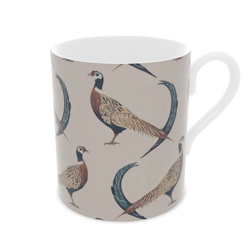 Elegant Country Pheasant Coffee Mug - Fine Bone China Drinkware