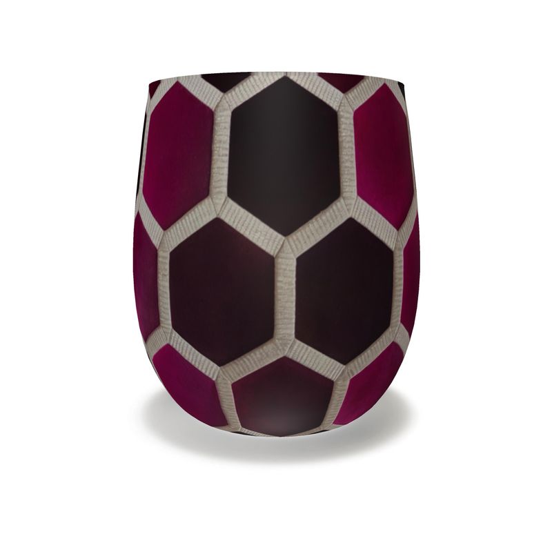 Monaco Burgundy Velvet Crystal Water Glass - Handmade Luxury Drinkware