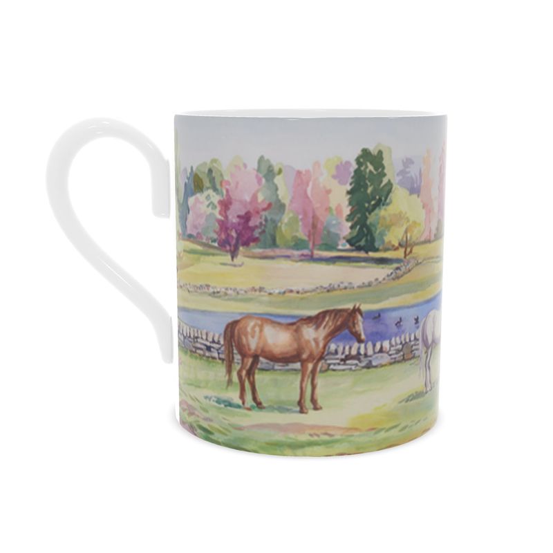 Elegant Horse Design Bone China Mug - Countryside Inspired
