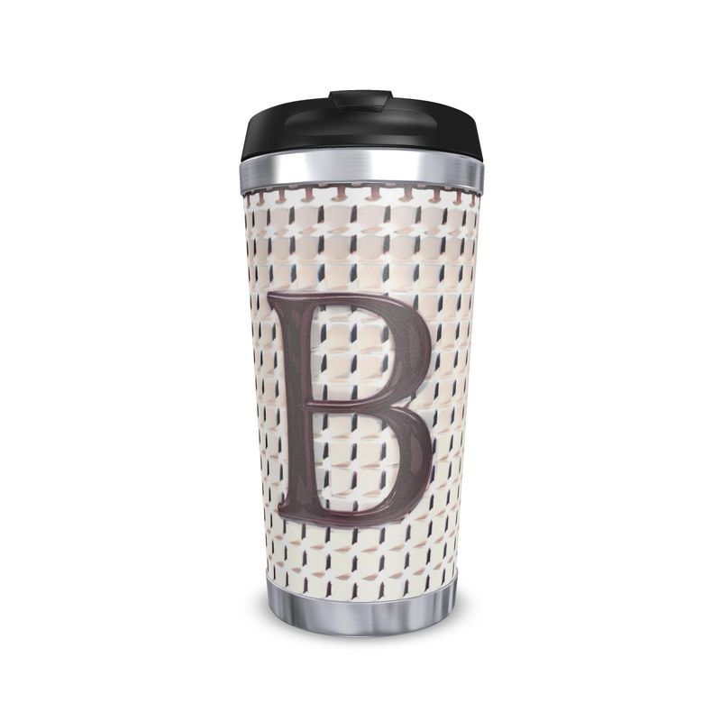 Alphabet Initial B Travel Tumbler - Monogrammed Gift for Coffee Lovers