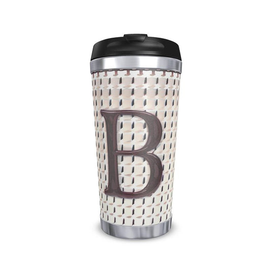 Alphabet Initial B Travel Tumbler - Monogrammed Gift for Coffee Lovers