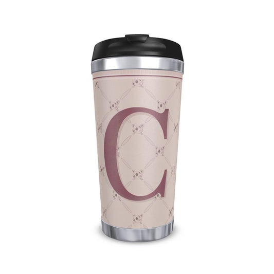 Personalized C Letter Travel Mug - Custom Initial Coffee Cup