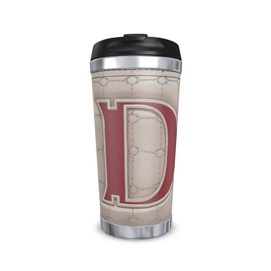 Personalized D Letter Travel Mug - Custom Initial Coffee Cup