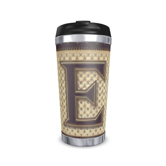 Monogram E Letter Insulated Travel Mug - Personalised Gift Idea