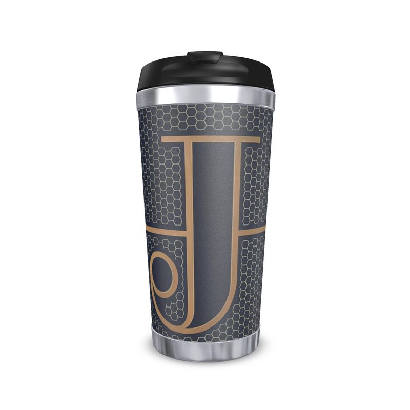 Personalised Monogram J Letter Travel Mug - Custom Initial Gift