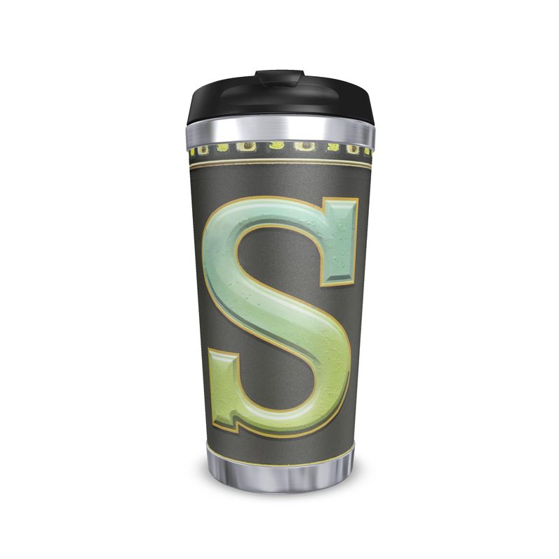 Initial 'S' Alphabet Travel Mug - Personalised Monogram Cup for Travel