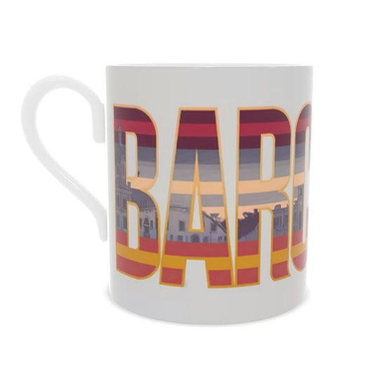 Elegant Barcelona Cityscape Mug - Handcrafted Bone China