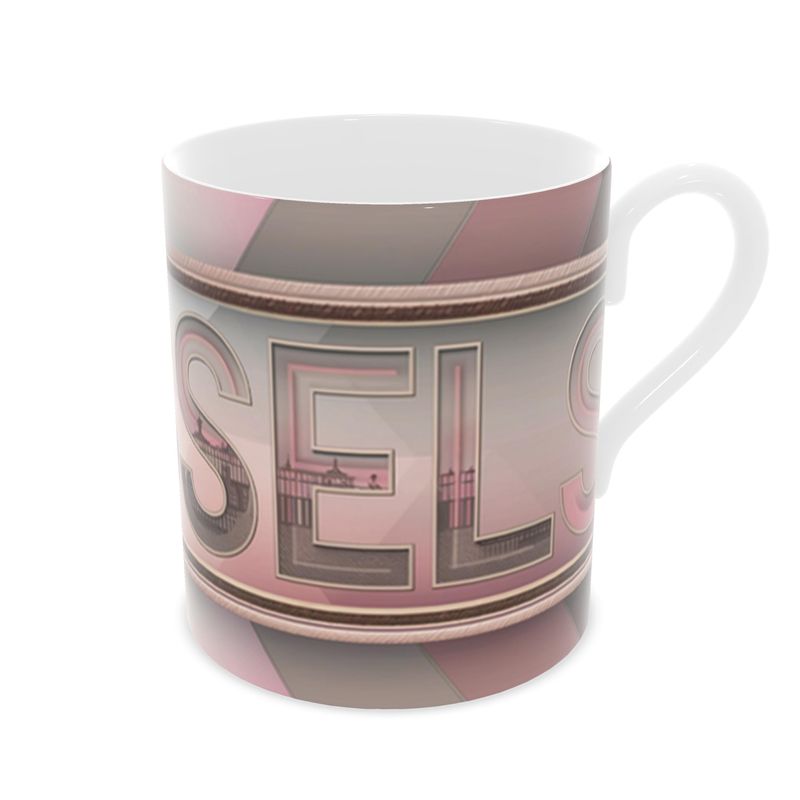 Elegant Destination Brussels Mug, Fine Bone China Coffee Cup