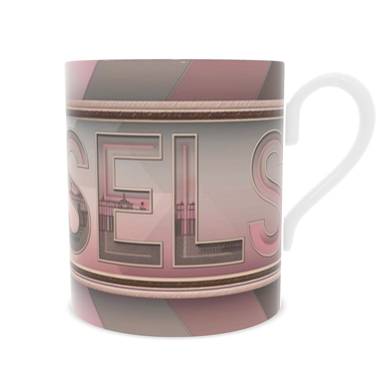 Elegant Destination Brussels Mug, Fine Bone China Coffee Cup