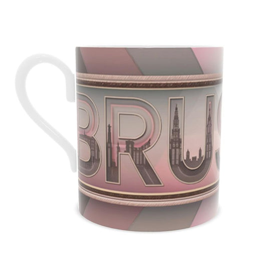 Elegant Destination Brussels Mug, Fine Bone China Coffee Cup