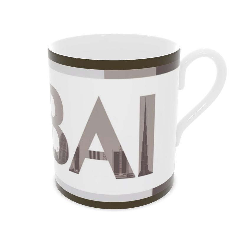 Vintage Dubai Cityscape Mug - Fine Bone China Tea Cup