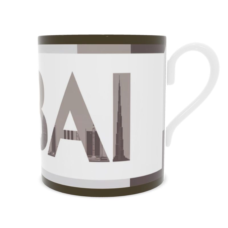 Vintage Dubai Cityscape Mug - Fine Bone China Tea Cup