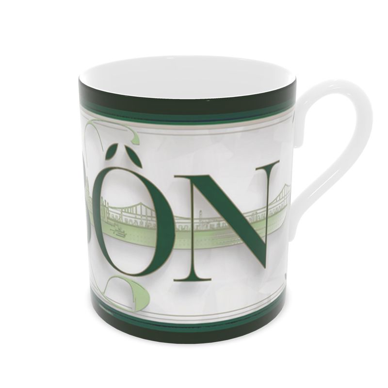 Lisbon Landmarks Fine Bone China Mug - Travel Lover's Cup