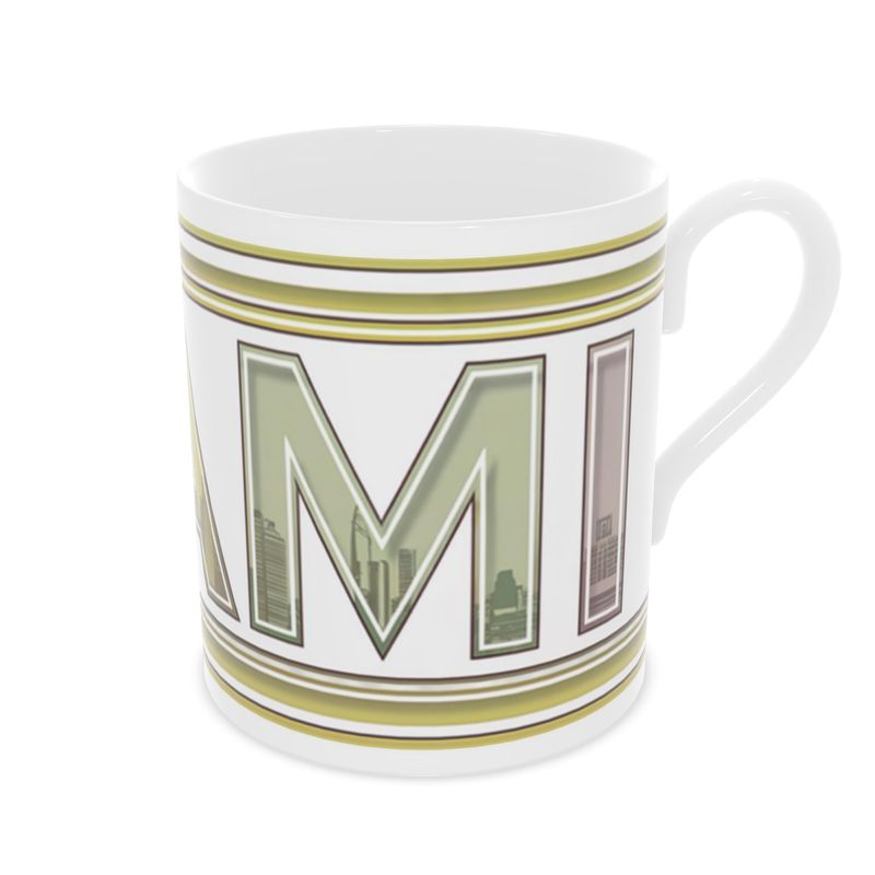 Vintage Style Miami Mug - Collectible Fine Bone China Gift
