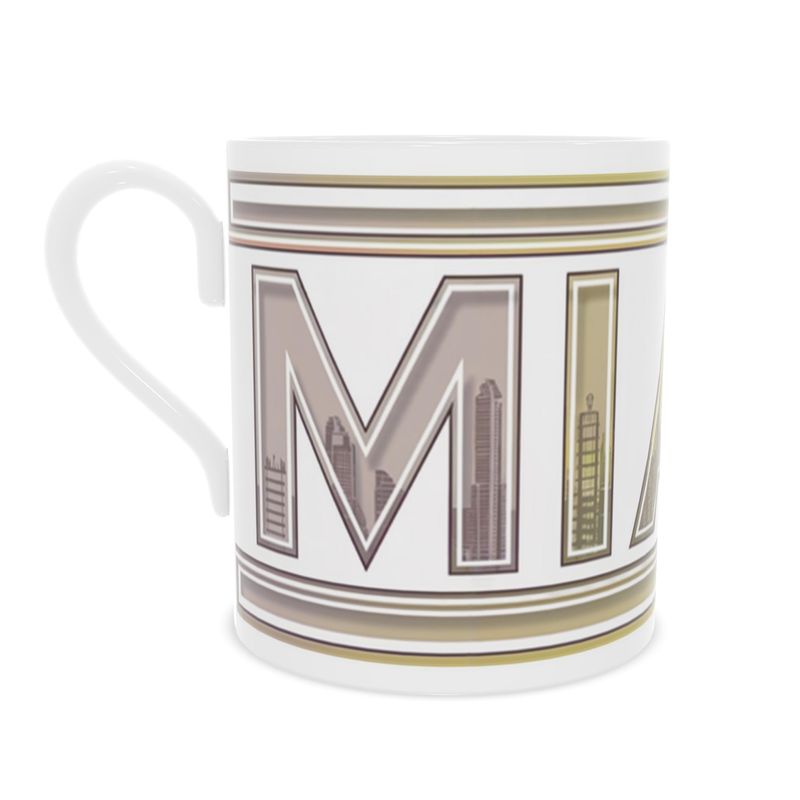 Vintage Style Miami Mug - Collectible Fine Bone China Gift