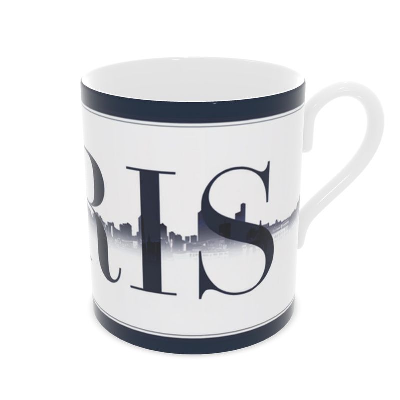 Vintage Style Mug with Parisian Charm - Fine Bone China