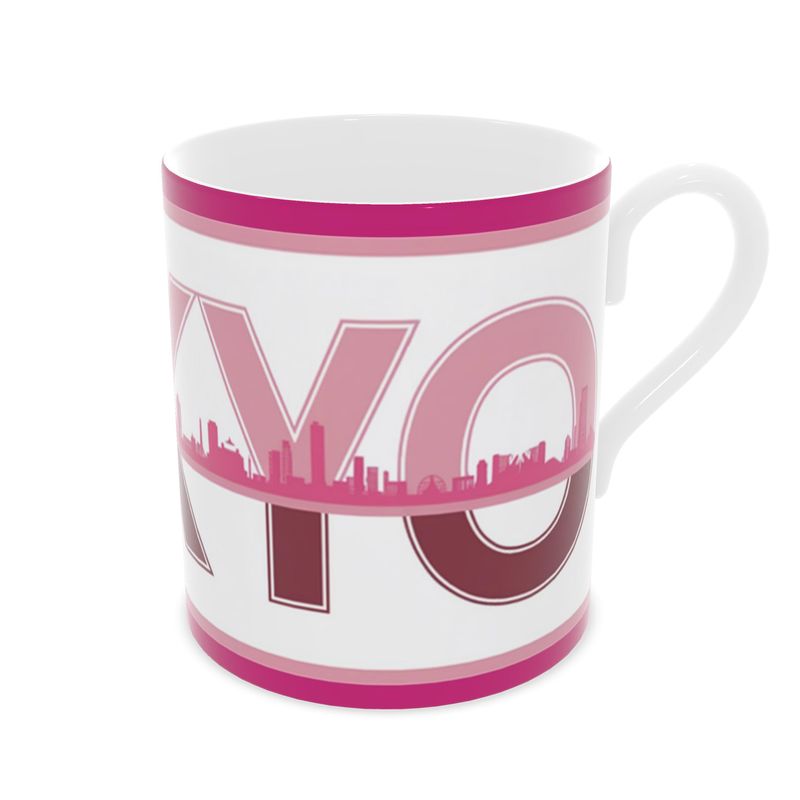 Tokyo Cityscape Fine Bone China Mug - Japanese Luxury Gift