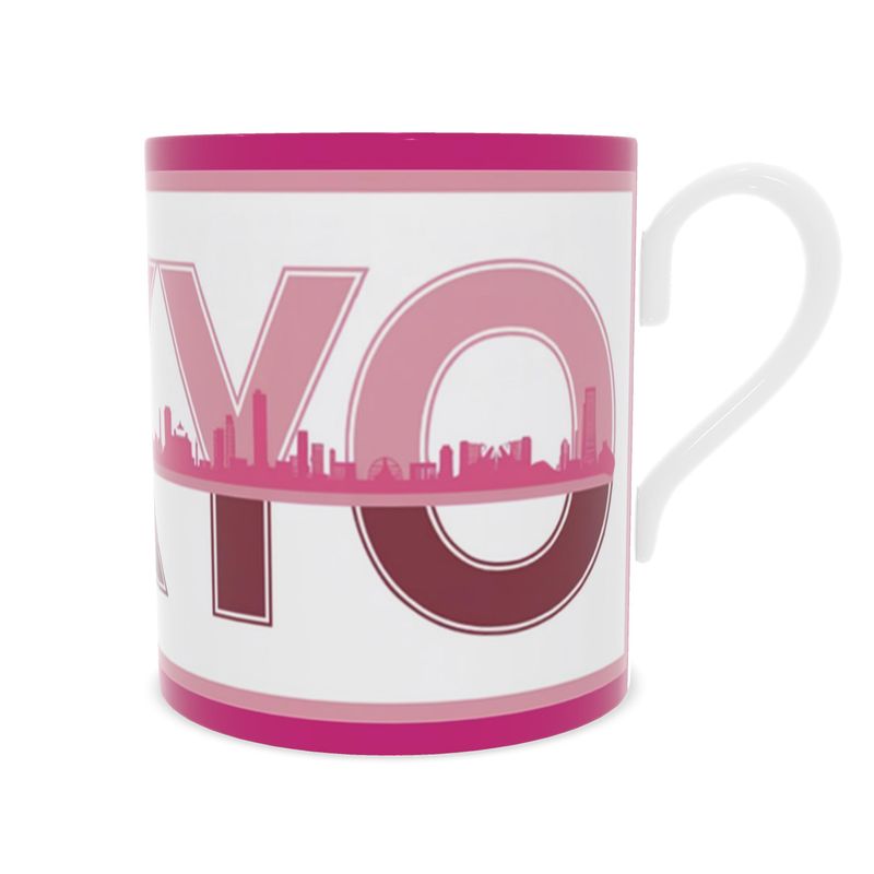 Tokyo Cityscape Fine Bone China Mug - Japanese Luxury Gift