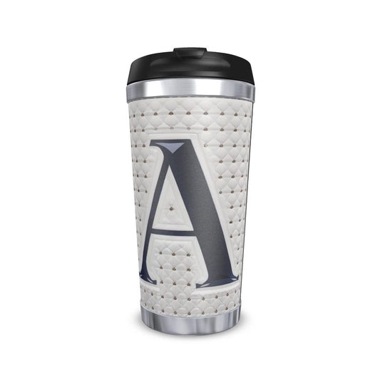 Monogrammed Letter "A" Travel Mug - Insulated Personalised Tumbler