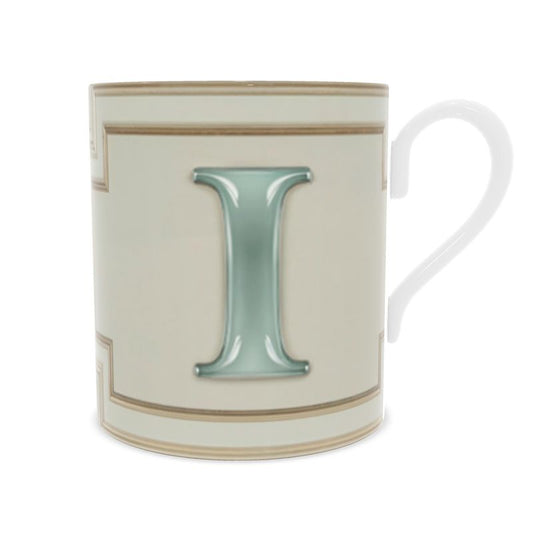 Monogrammed 'I' Teacup - Elegant Fine Bone China Mug