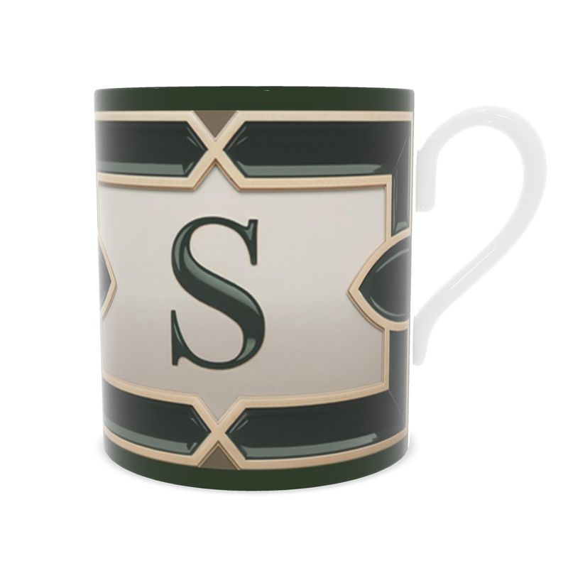 Vintage Style Letter S Fine Bone China Mug - Personalised Gift