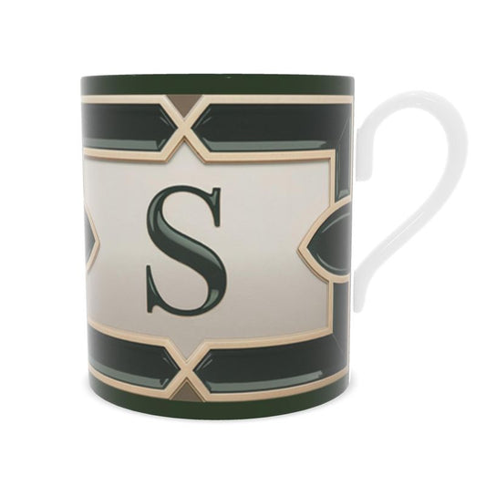 Vintage Style Letter S Fine Bone China Mug - Personalised Gift