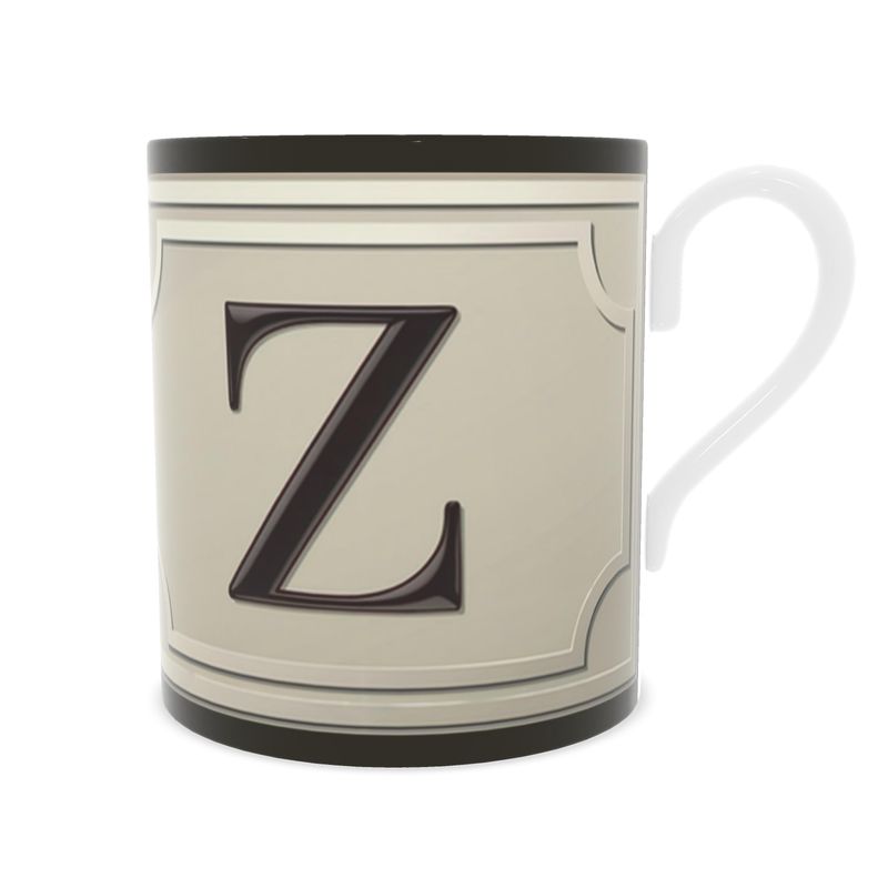 Unique Monogram Z Coffee Mug - Delicate Fine China Gift