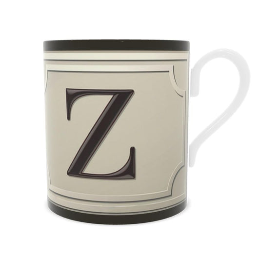 Unique Monogram Z Coffee Mug - Delicate Fine China Gift